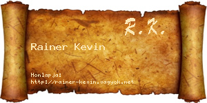 Rainer Kevin névjegykártya