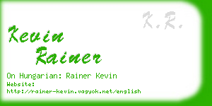kevin rainer business card